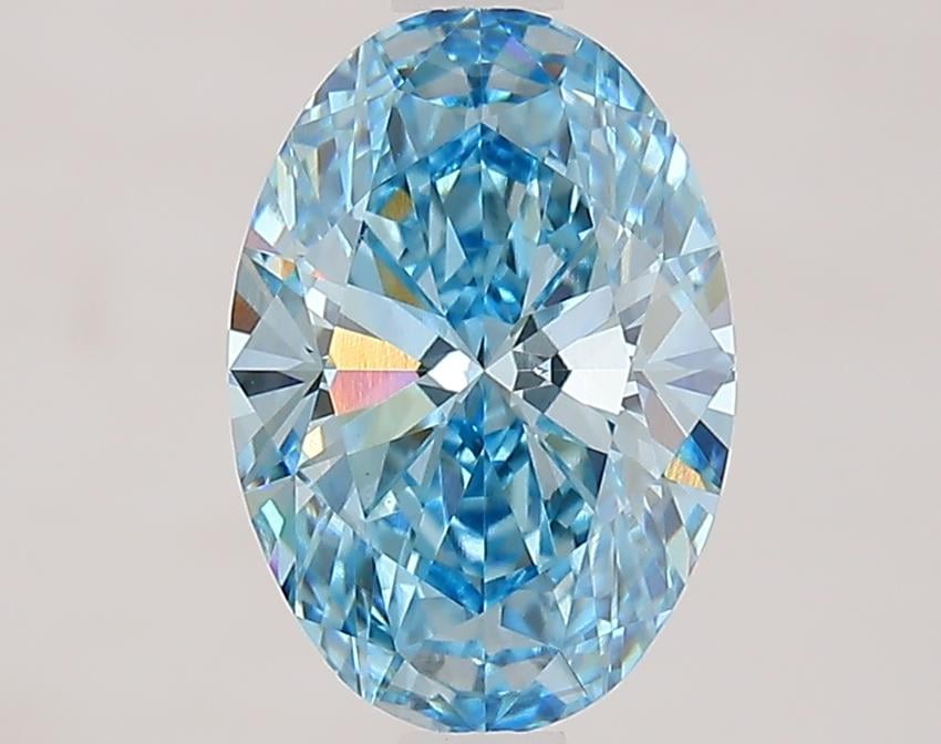 1.62 Ct. Fancy Vivid Blue Oval Lab Grown Diamond