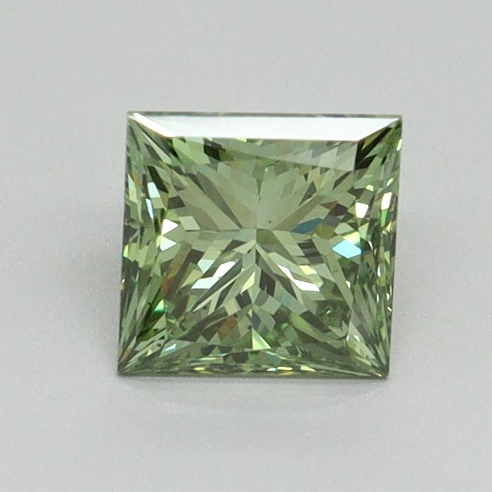 0.89 Ct. Fancy Vivid Green Princess Lab Grown Diamond