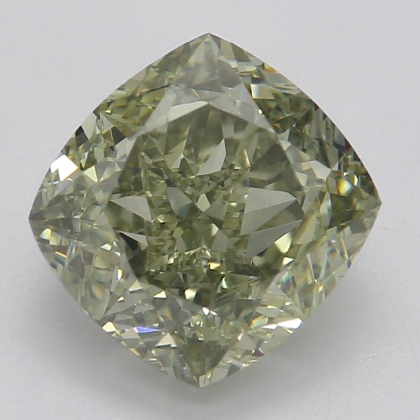 1.50 Ct. Fancy Gray-Greenish Yellow Cushion Diamond, top view