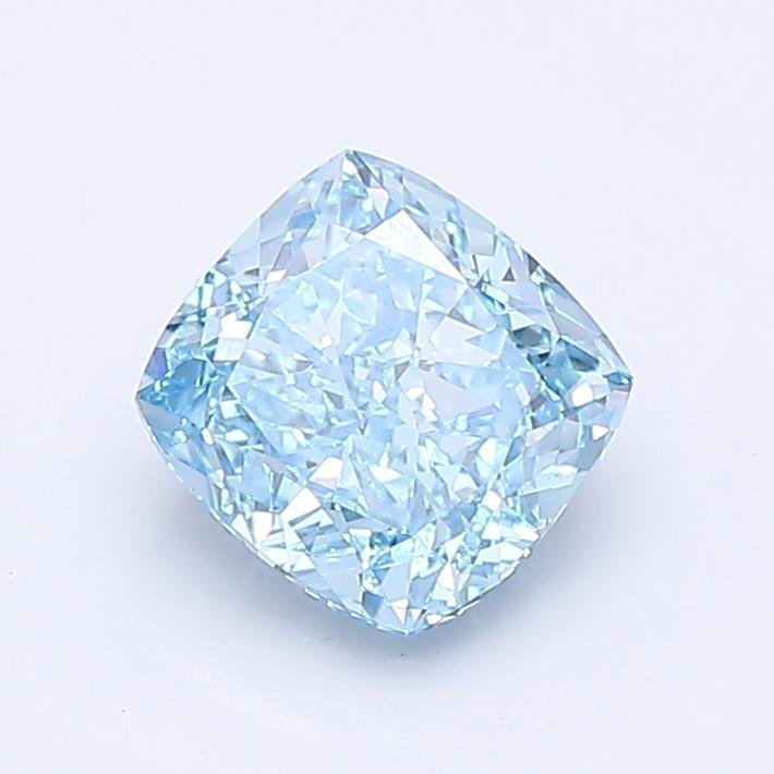 1.53 Ct. Fancy Vivid  Blue Cushion Lab Grown Diamond
