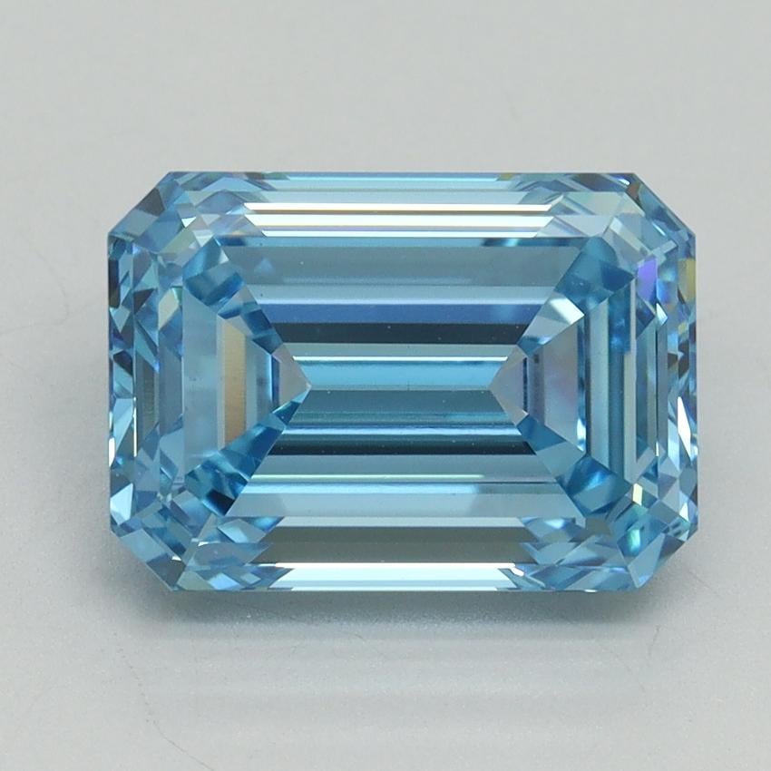 4.18 Ct. Fancy Vivid Blue Emerald Lab Grown Diamond