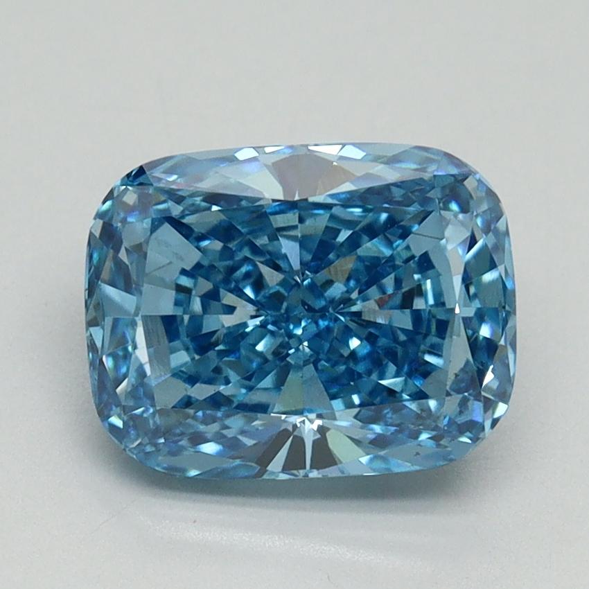 2.11 Ct. Fancy Vivid Blue Cushion Lab Grown Diamond