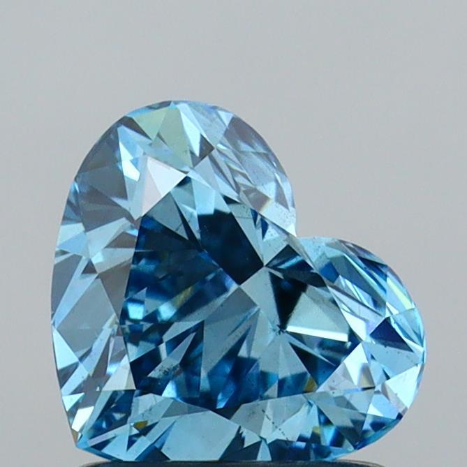 1.15 Ct. Fancy Vivid  Blue Heart Lab Grown Diamond
