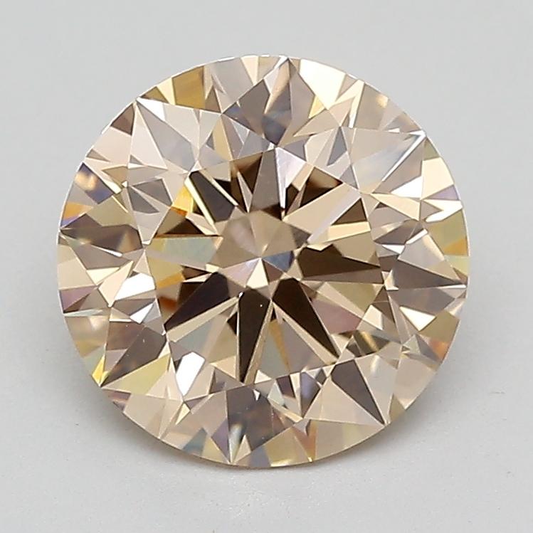 3.04 Ct. Light  Brown Round Lab Grown Diamond