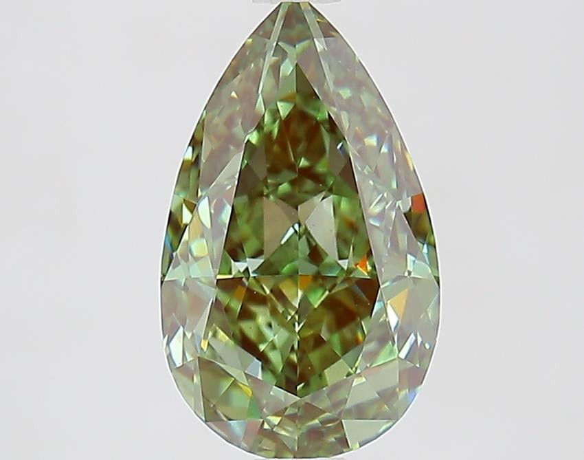 2.56 Ct. Fancy Vivid Green Pear Lab Grown Diamond