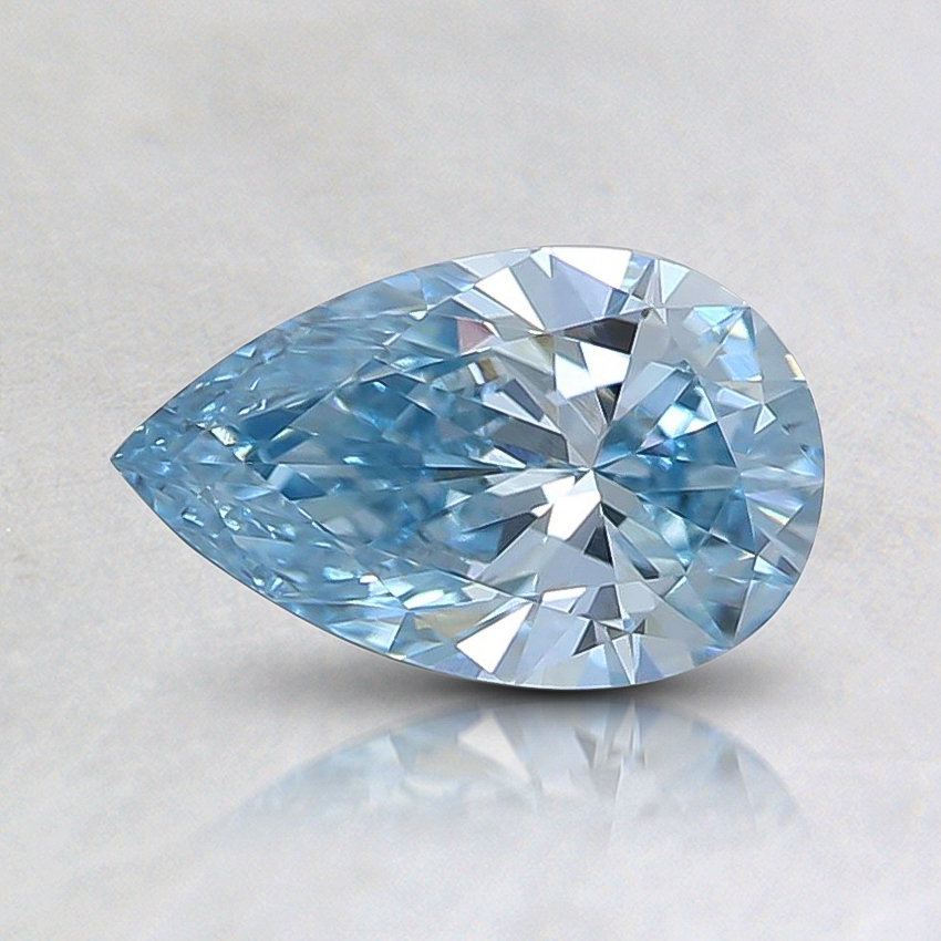 0.66 Ct. Fancy Intense Greenish Blue Pear Lab Grown Diamond
