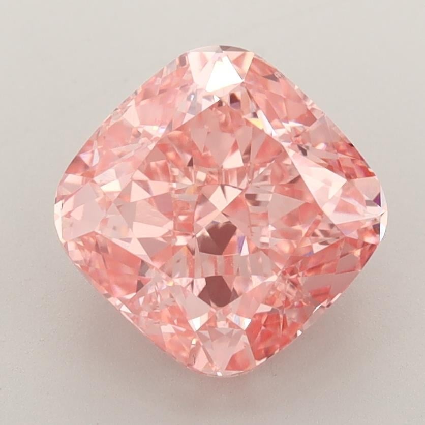 3.29 Ct. Fancy Vivid Pink Cushion Lab Grown Diamond