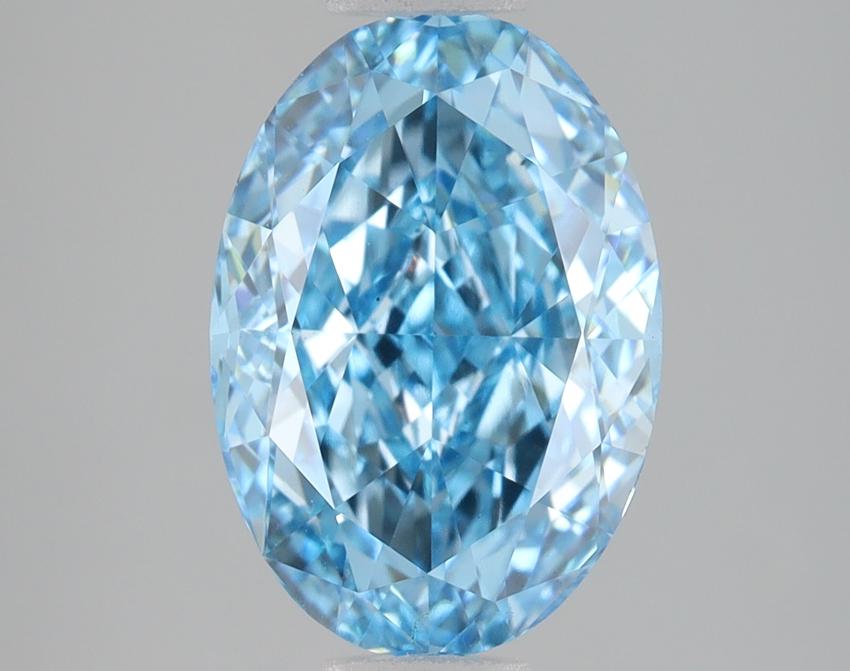 2.99 Ct. Fancy Vivid Blue Oval Lab Grown Diamond