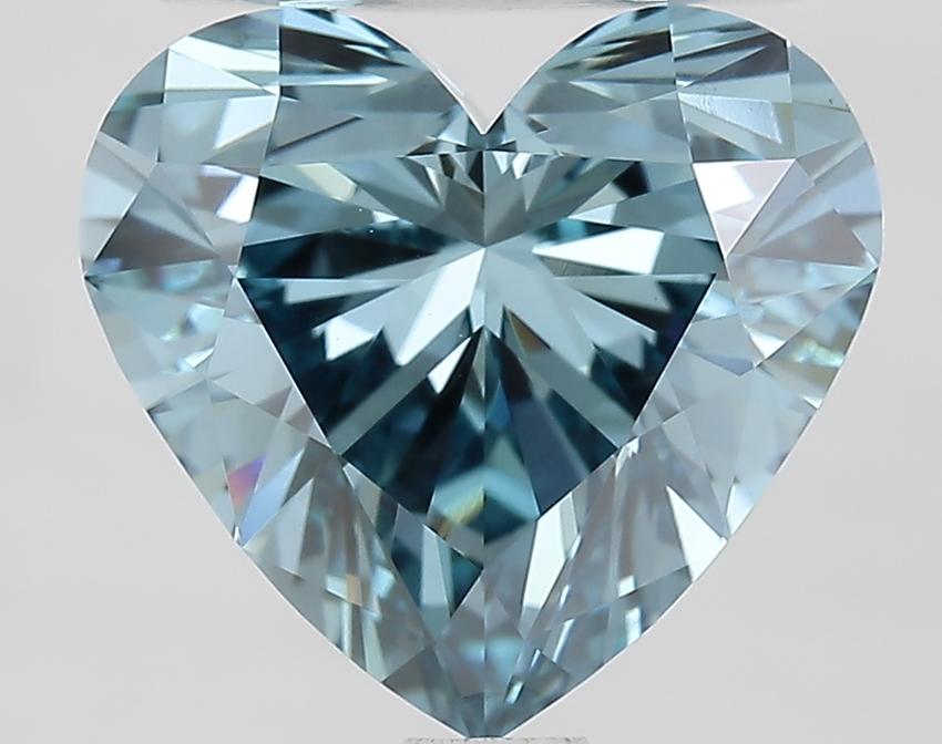 2.51 Ct. Fancy Vivid Blue Heart Lab Grown Diamond