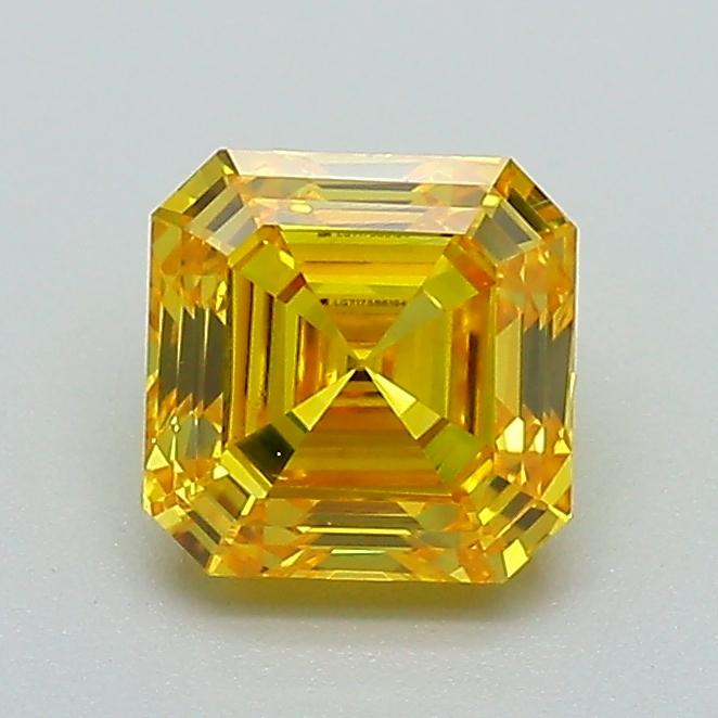 1.07 Ct. Fancy Vivid Yellow Asscher Lab Grown Diamond