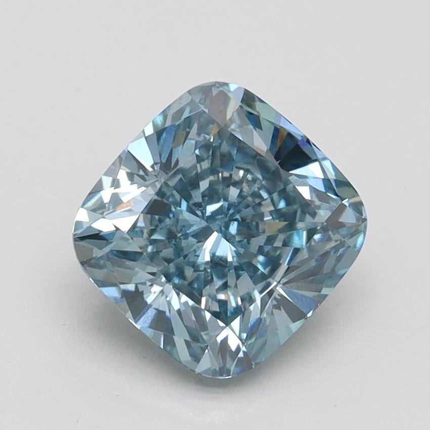 1.99 Ct. Fancy Vivid Blue Cushion Lab Grown Diamond