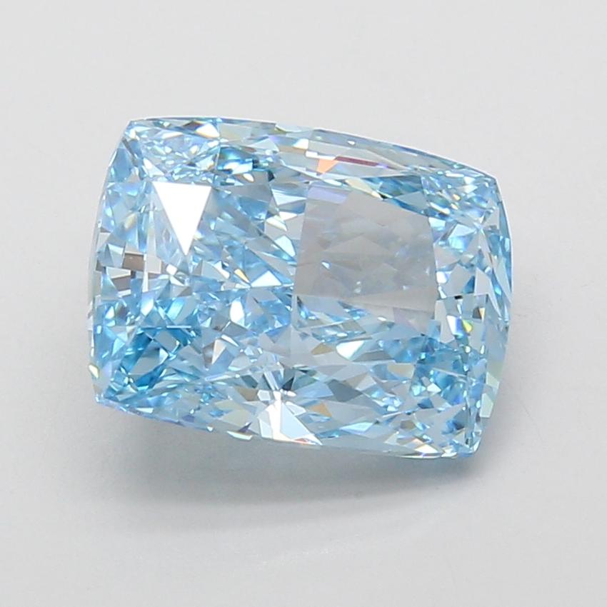 4.10 Ct. Fancy Vivid Blue Cushion Lab Grown Diamond