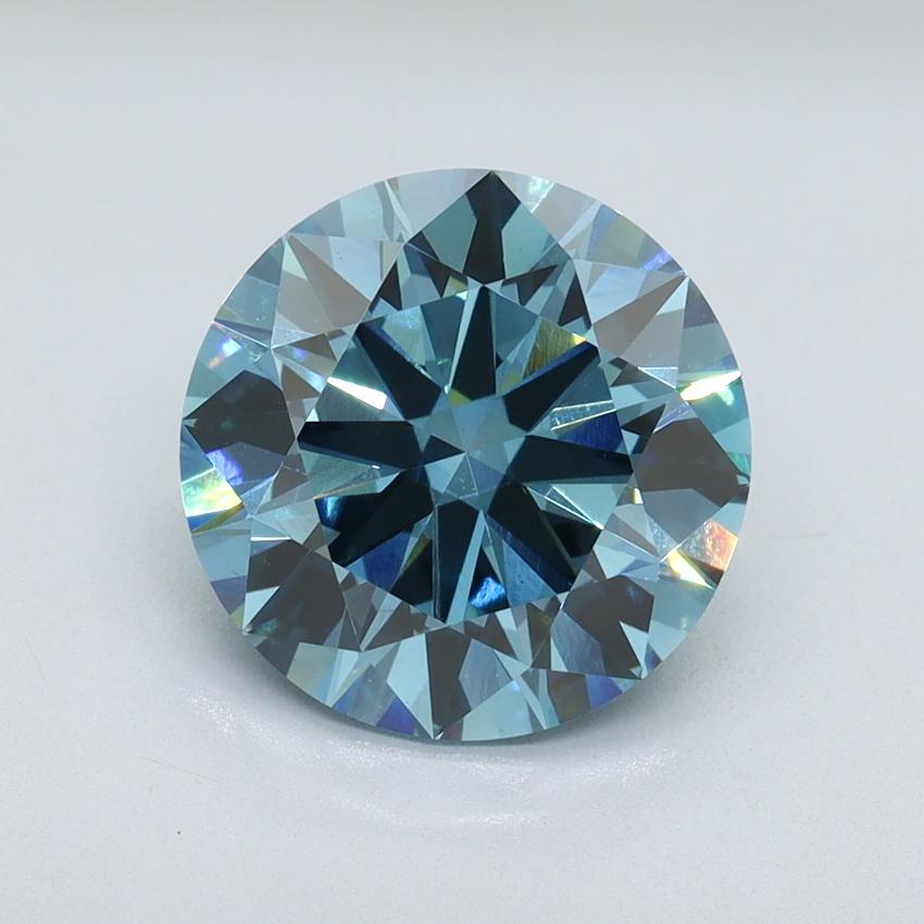 3.01 Ct. Fancy Vivid Malibu Blue Round Lab Grown Diamond