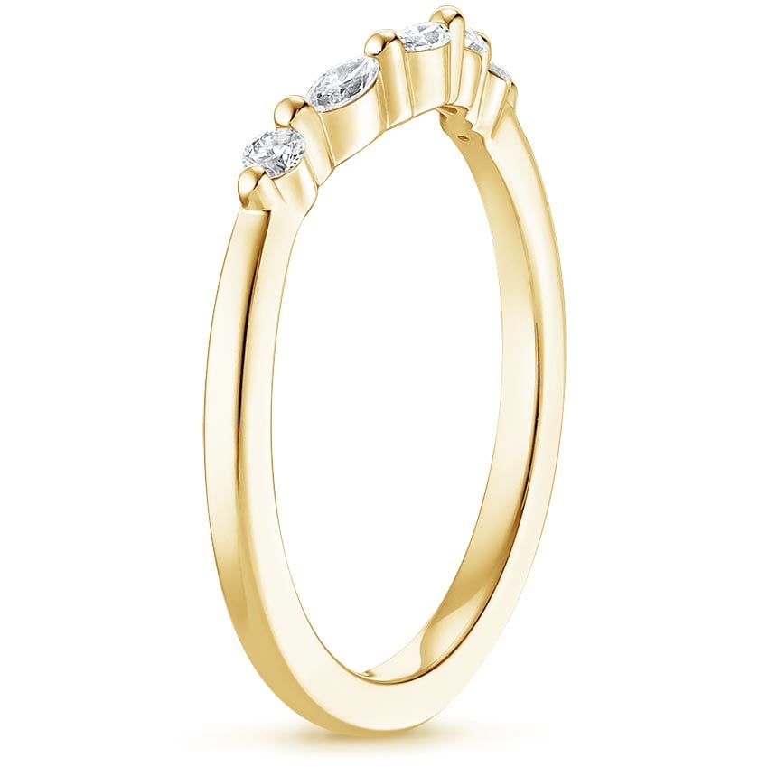 18K Yellow Gold Verbena Contoured Diamond Ring, large side view