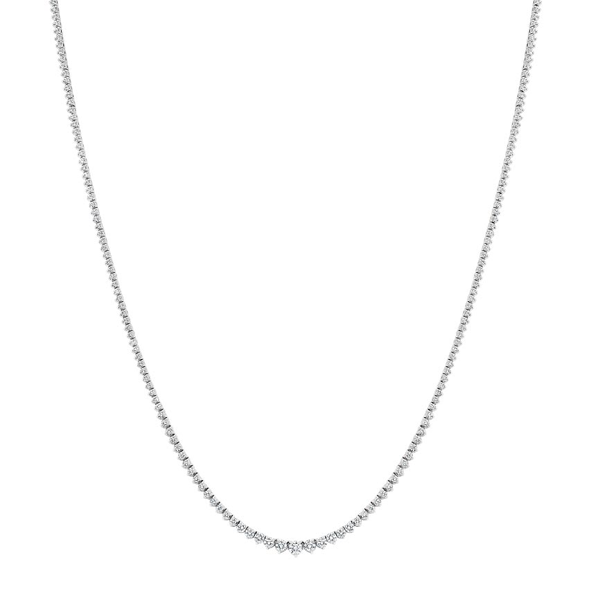 Natural Diamond Collar Necklace 18K White Gold Sterling Silver Jewelry