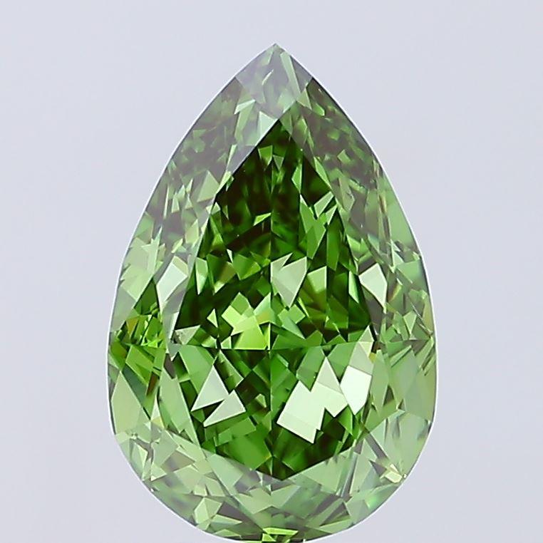 5.22 Ct. Fancy Vivid Green Pear Lab Grown Diamond