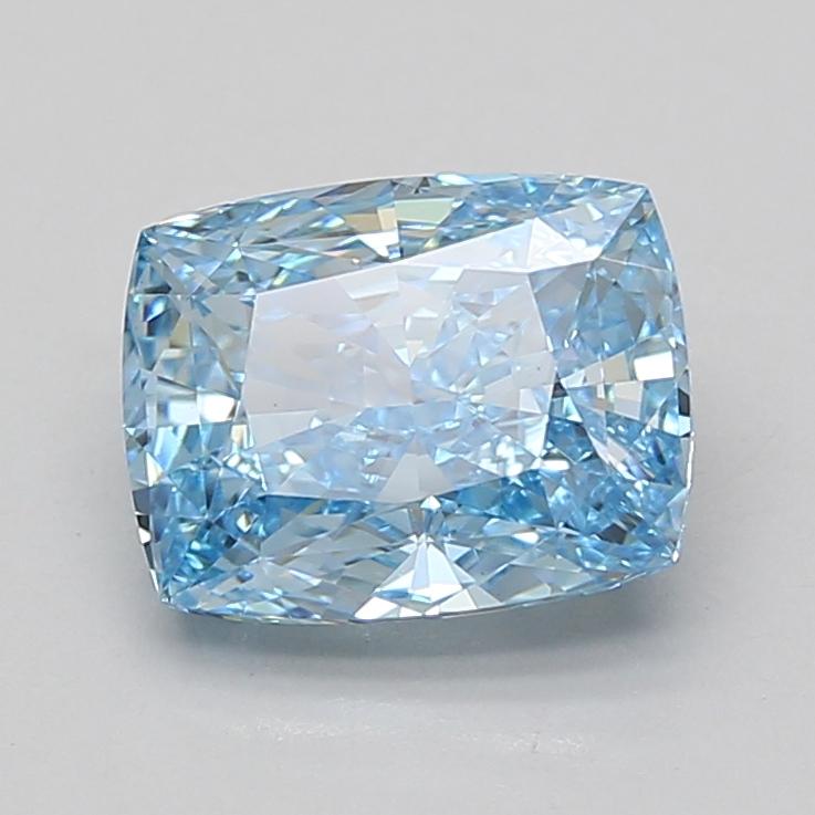 3.03 Ct. Fancy Vivid Blue Cushion Lab Grown Diamond