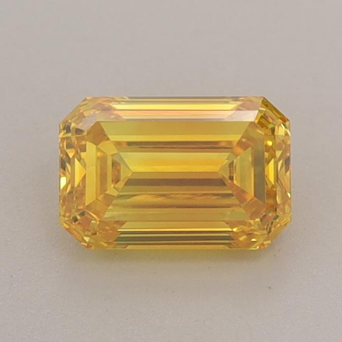 0.74 Ct. Fancy Vivid  Yellow Emerald Lab Grown Diamond