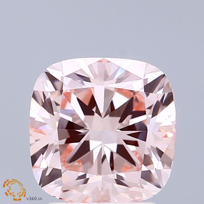 2.69 Ct. Fancy Intense Pink Cushion Lab Grown Diamond