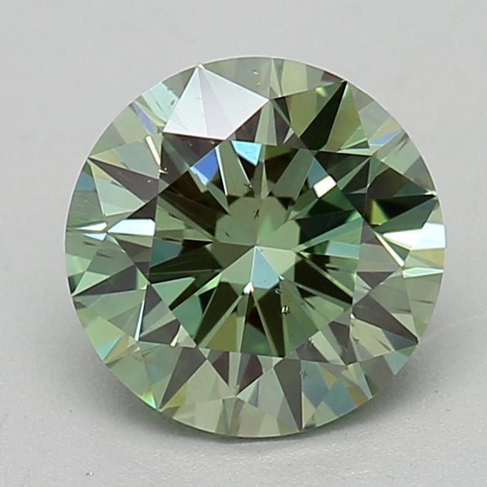 0.92 Ct. Fancy Intense  Green Round Lab Grown Diamond