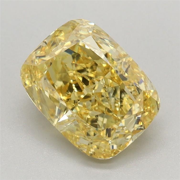 1.46 Ct. Fancy Vivid Yellow Cushion Lab Grown Diamond
