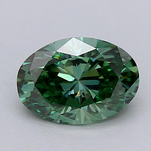 1.06 Ct. Fancy Vivid  Green Oval Lab Grown Diamond