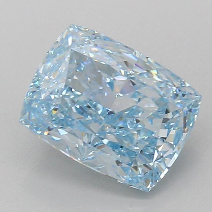 3.02 Ct. Fancy Vivid Blue Cushion Lab Grown Diamond