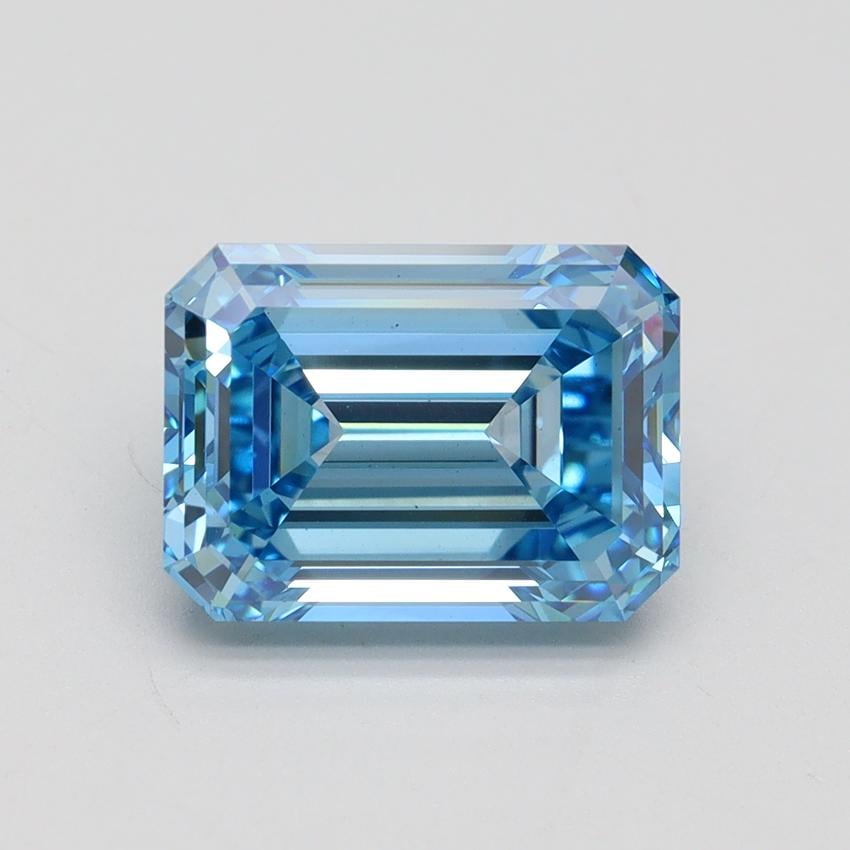 4.02 Ct. Fancy Vivid Blue Emerald Lab Grown Diamond