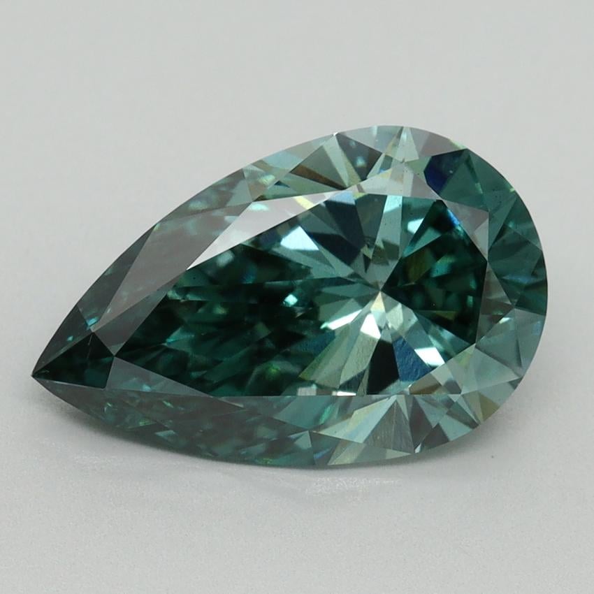 3.02 Ct. Fancy Vivid Green Pear Lab Grown Diamond
