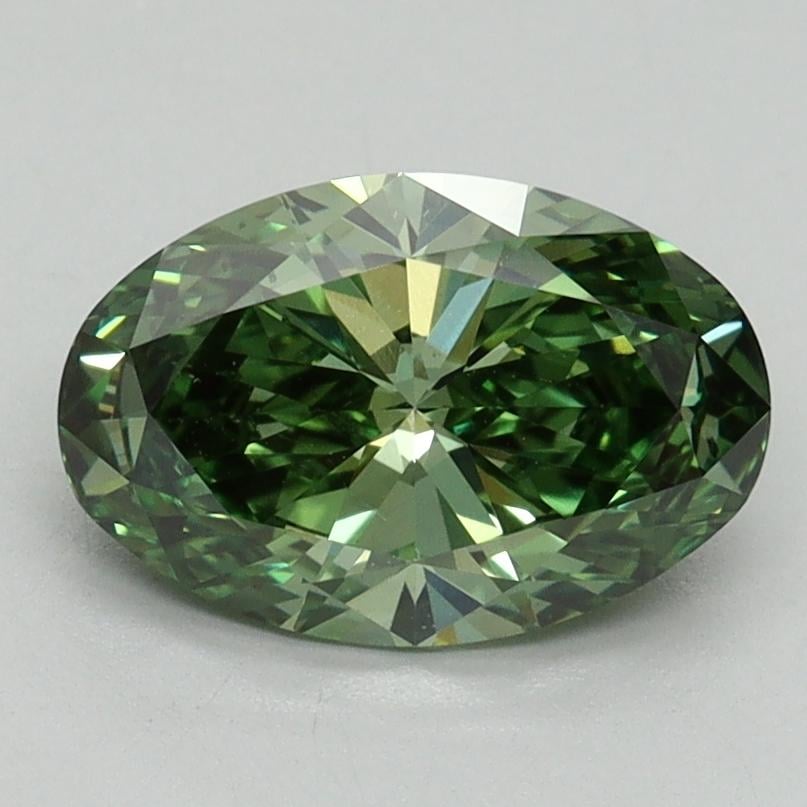 1.50 Ct. Fancy Vivid Green Oval Lab Grown Diamond