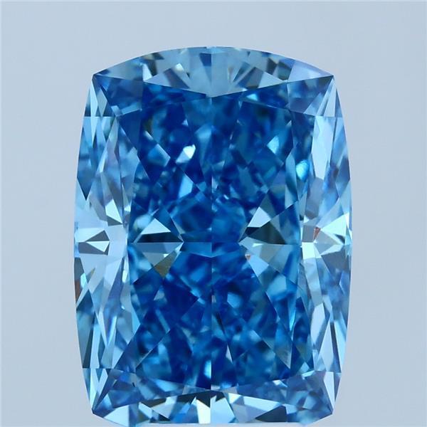 5.05 Ct. Fancy Vivid Blue Cushion Lab Grown Diamond