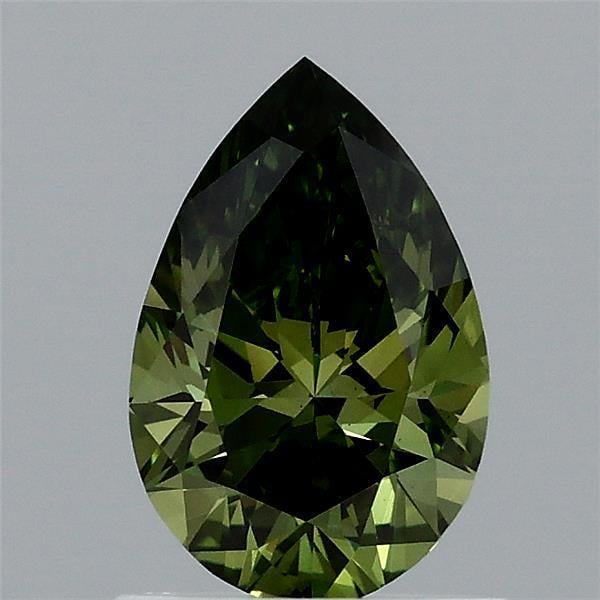 0.90 Ct. Fancy Vivid  Green Pear Lab Grown Diamond
