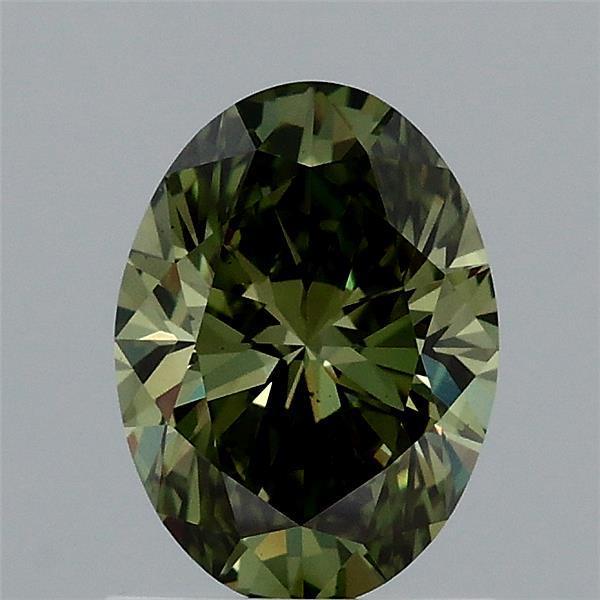 1.06 Ct. Fancy Vivid  Green Oval Lab Grown Diamond