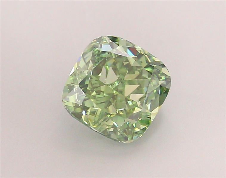 2.00 Ct. Fancy Vivid Green Cushion Lab Grown Diamond