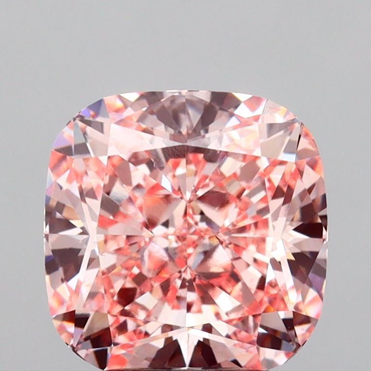 3.00 Ct. Fancy Intense  Pink Cushion Lab Grown Diamond