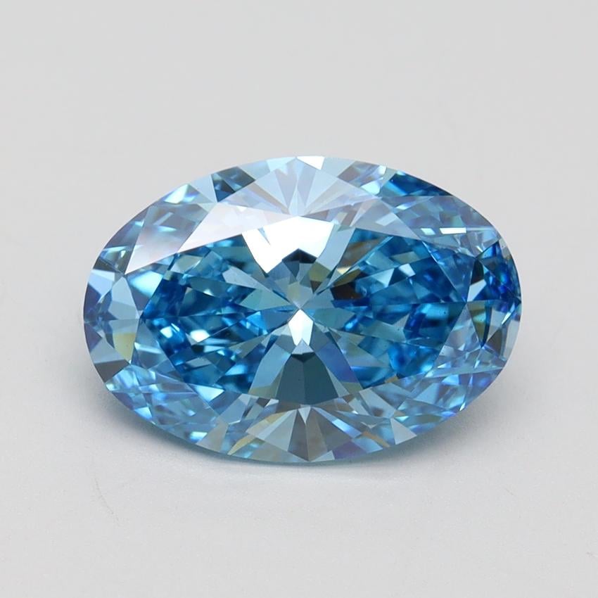 3.01 Ct. Fancy Vivid Blue Oval Lab Grown Diamond