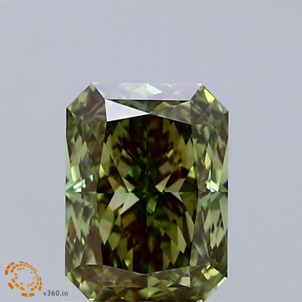 1.55 Ct. Fancy Vivid Green Radiant Lab Grown Diamond