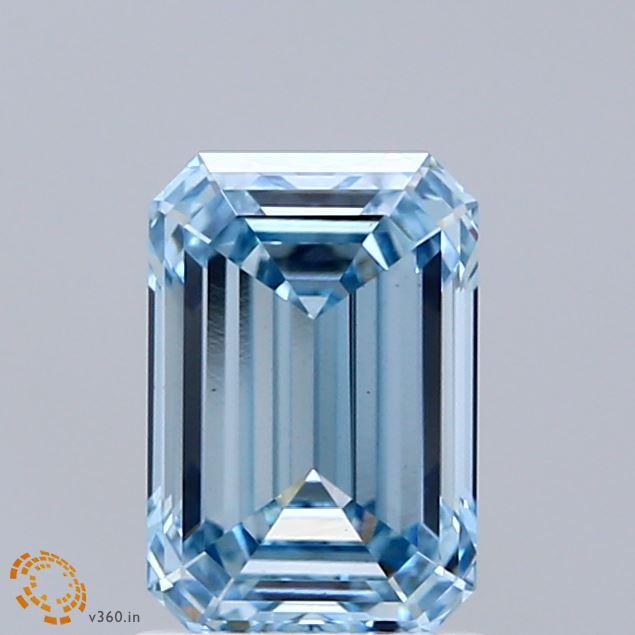 1.50 Ct. Fancy Vivid Blue Emerald Lab Grown Diamond