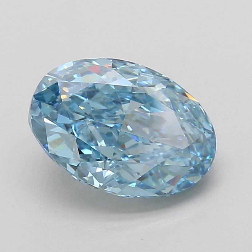 3.07 Ct. Fancy Vivid Blue Oval Lab Grown Diamond