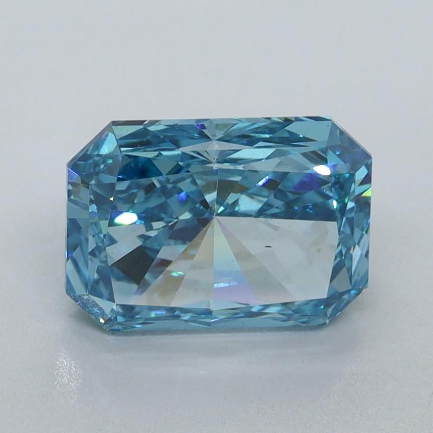2.52 Ct. Fancy Vivid Malibu Blue Radiant Lab Grown Diamond