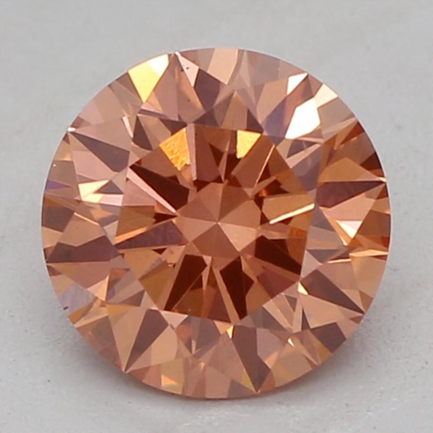 0.70 Ct. Fancy Intense Orange Pink Round Lab Grown Diamond