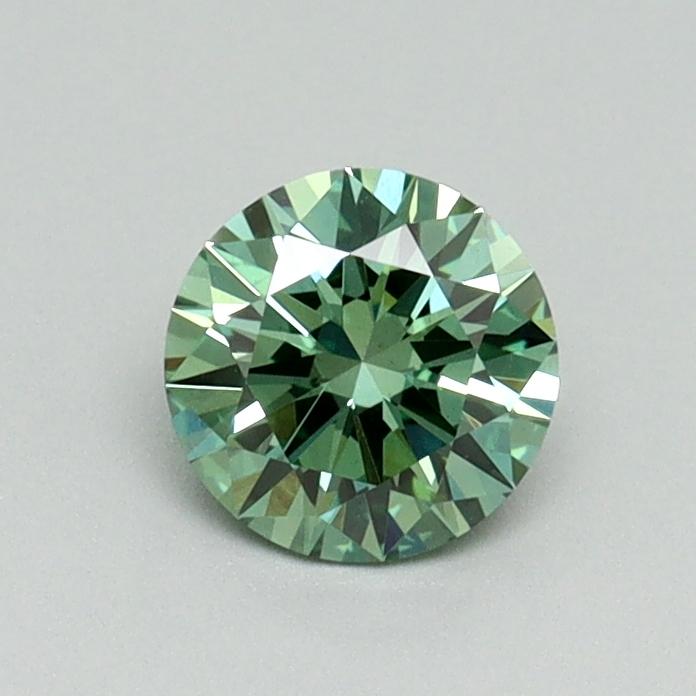 0.55 Ct. Fancy Vivid Green Round Lab Grown Diamond