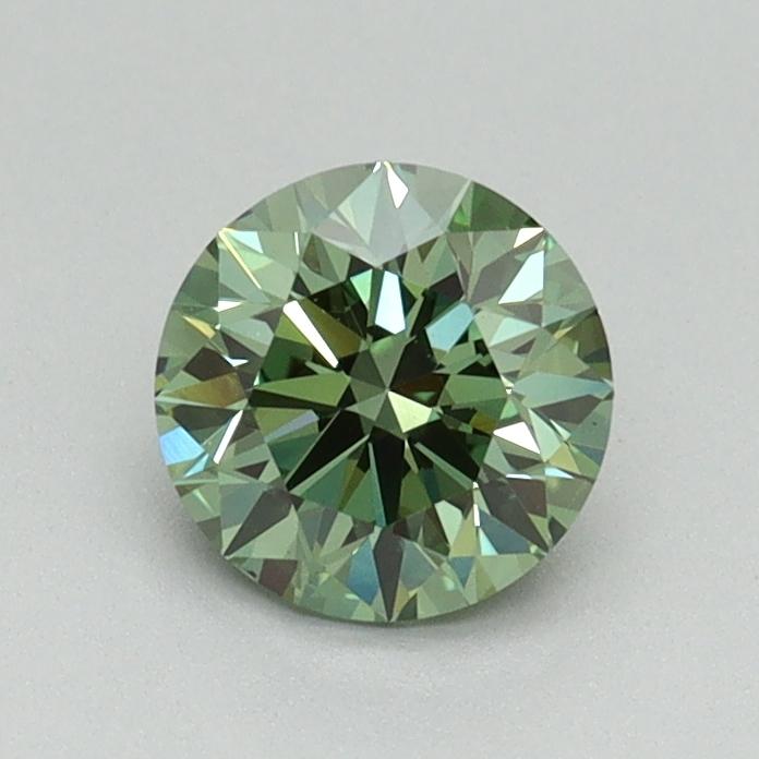 0.71 Ct. Fancy Vivid Green Round Lab Grown Diamond