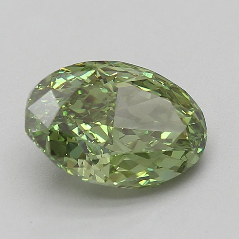 3.09 Ct. Fancy Vivid Green Oval Lab Grown Diamond