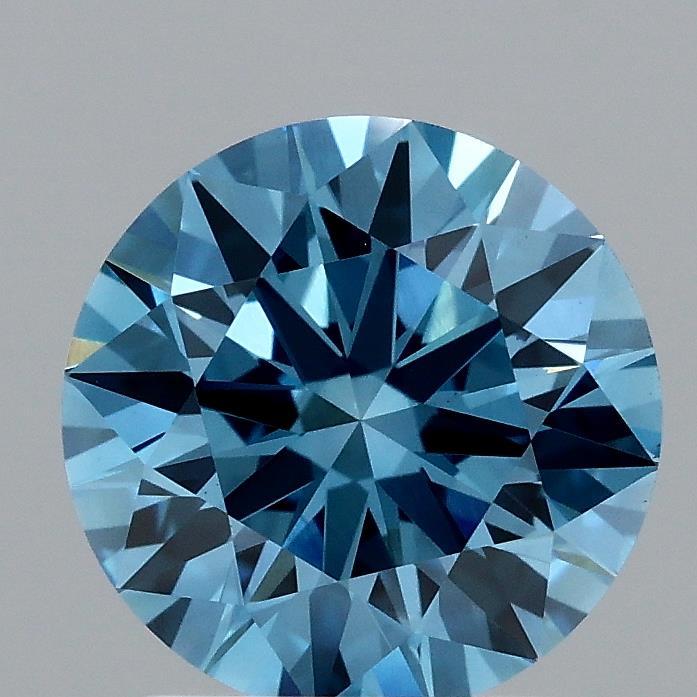2.02 Ct. Fancy Vivid Blue Round Lab Grown Diamond