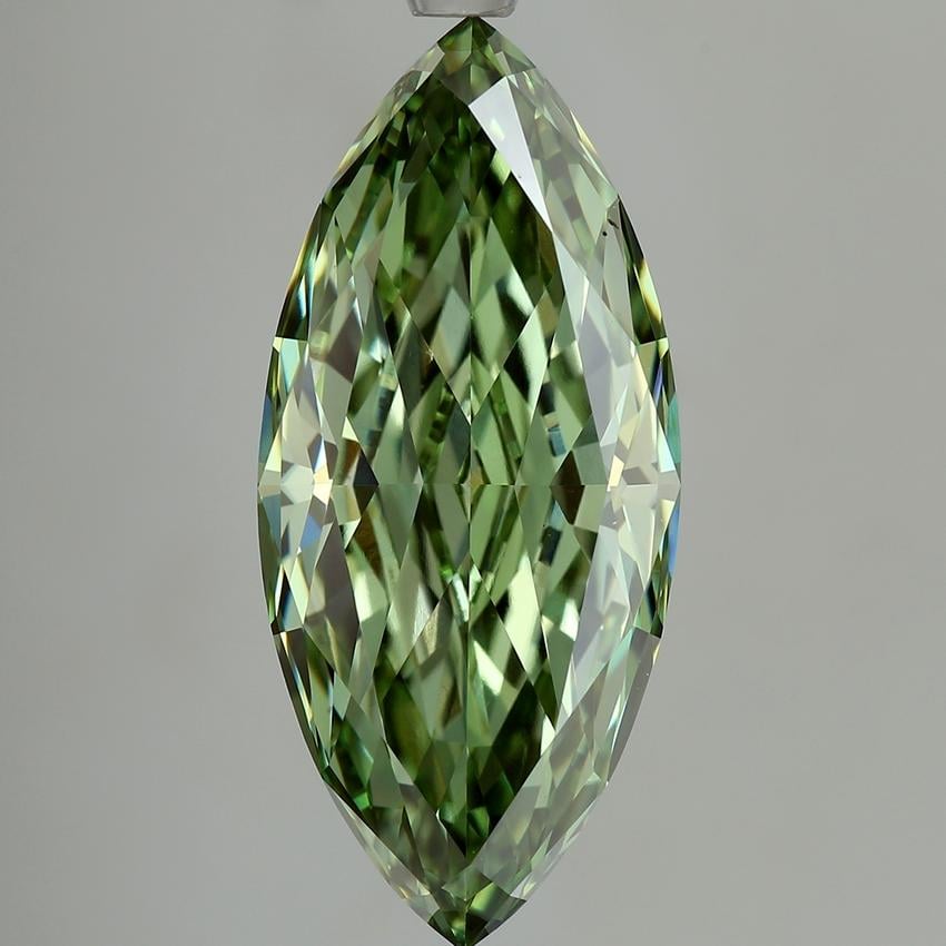 4.26 Ct. Fancy Vivid Green Marquise Lab Grown Diamond