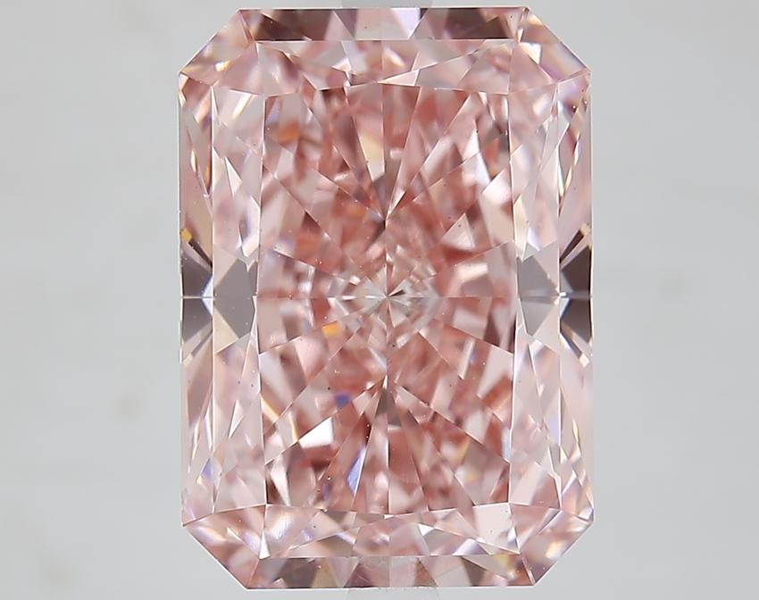 7.66 Ct. Fancy Intense Pink Radiant Lab Grown Diamond