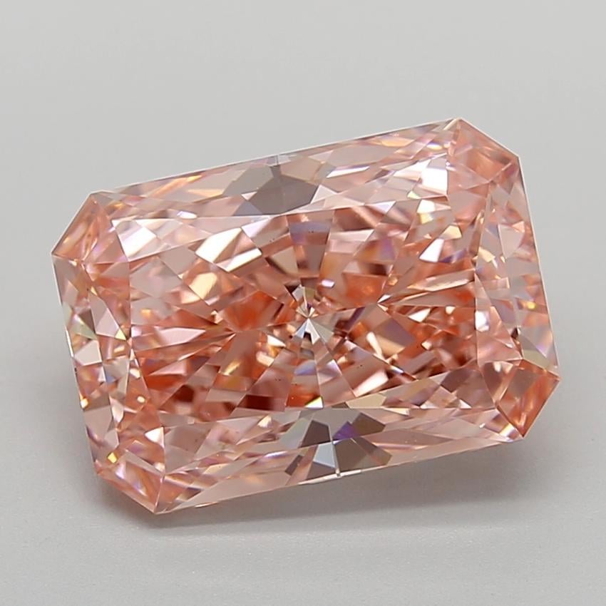 6.21 Ct. Fancy Vivid  Pink Radiant Lab Grown Diamond