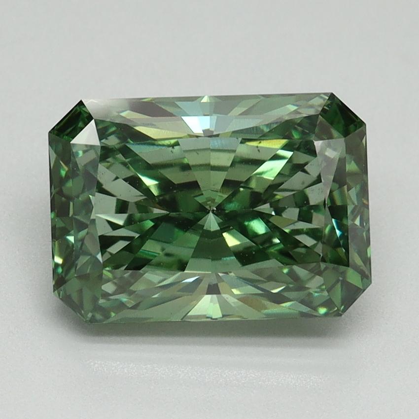 3.02 Ct. Fancy Vivid Green Radiant Lab Grown Diamond