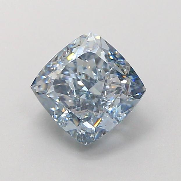 1.42 Ct. Fancy Vivid Blue Cushion Lab Grown Diamond